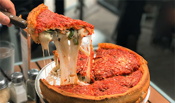 chicago-style deep-dish pizza